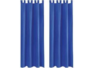 4059222222505 - Bestlivings - 2er Set Dekoschal mit Schlaufe inkl Raffhalter & Haken blau in 140x225 cm - Blau