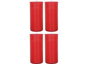 4059222229306 - Hs Candle - Ersatzkerze ( N3 ) Nachfüller 4er Pack in Rot - Rot