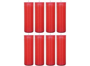 4059222229375 - Hs Candle - Ersatzkerze ( N4 ) Nachfüller 8er Pack in Rot - Rot