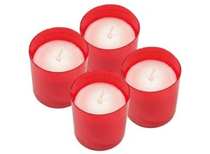 4059222252250 - Hs Candle - Stundenbrenner 4er Pack in Rot mit ca 15h Brenndauer - Rot