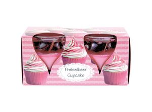 4059222252762 - Hs Candle - Duftkerzen Creation 2er Pack im Glas lange Brenndauer und angenehmer Duft ( Preiselbeer Cupcake ) - Rosa