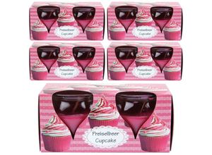 4059222252861 - Hs Candle - Duftkerzen Creation 10er Pack im Glas lange Brenndauer und angenehmer Duft ( Preiselbeer Cupcake ) - Rosa