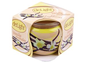 4059222253219 - Hs Candle - Duftkerzen Motiv im Glas lange Brenndauer und angenehmer Duft ( Vanille ) - Beige