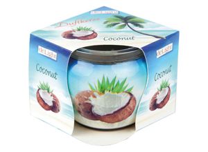 4059222253226 - Hs Candle - Duftkerzen Motiv im Glas lange Brenndauer und angenehmer Duft ( Coconut ) - Blau