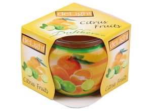 4059222253318 - Hs Candle - Duftkerzen Motiv im Glas lange Brenndauer und angenehmer Duft ( Citrus Fruits ) - Gelb