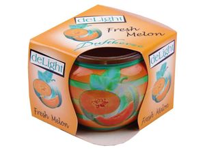 4059222253325 - Hs Candle - Duftkerzen Motiv im Glas lange Brenndauer und angenehmer Duft ( Fresh Melon ) - Orange