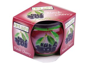 4059222253332 - Hs Candle - Duftkerzen Motiv im Glas lange Brenndauer und angenehmer Duft ( Black Cherry ) - Rot