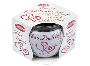 4059222253530 - Hs Candle - Duftkerzen Sprüche im Glas lange Brenndauer und angenehmer Duft ( Ich liebe Dich ) - Rot