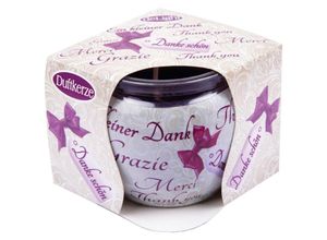 4059222253547 - Hs Candle - Duftkerzen Sprüche im Glas lange Brenndauer und angenehmer Duft ( Danke Schön ) - Lila