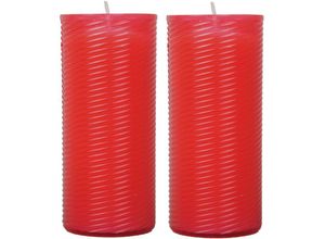 4059222254605 - Hs Candle - 2er Pack Ersatzkerze N3 Nachfüller rot 13 cm - Rot