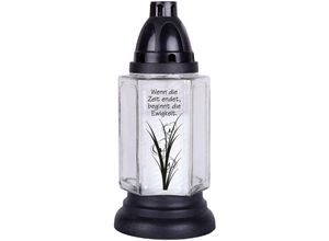 4059222255237 - Hs Candle - Grabkerze 6eck mit dem Motiv - Calla mit Spruch - Calla Weiß