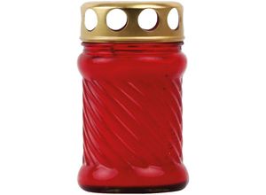 4059222255923 - Hs Candle - Grablicht Grabkerze aus Glas Rille (105cm) ca 24 Stunden Brenndauer   Farbe Rot - Rot