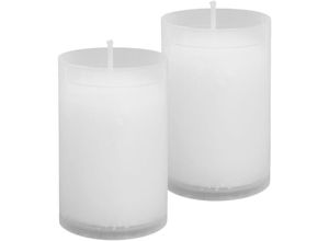 4059222256104 - Hs Candle - 2er Pack Ersatzkerze   Nachfüllkerze weiß 9 cm - N2 - Weiß