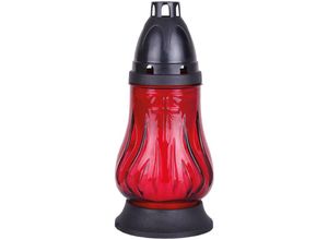 4059222256401 - Hs Candle - Grablicht Glas Tulpe in Rot mit ca 18h Brenndauer - Rot