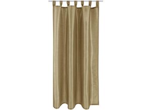 4059222257361 - Bestlivings - Gardine Blickdicht mit Schlaufen ( Taupe dunkel ) in 140x145cm ( Breite x Höhe ) - Dunkeltaupe