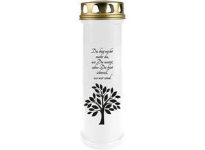 4059222258016 - Hs Candle - 5er Pack Grabkerzen mit Motiv Grablicht mit Brenndauer von ca 4 Tage Motiv Baum in vielen weiteren Varianten - Weiß