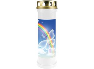 4059222258108 - Hs Candle - 5er Pack Grabkerzen mit Motiv Grablicht mit Brenndauer von ca 4 Tage Motiv Schmetterling in vielen weiteren Varianten - Weiß