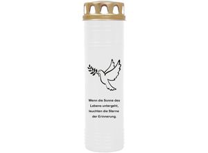 4059222258146 - Hs Candle - 4er Pack Grabkerzen mit Motiv Grablicht mit Brenndauer von ca 7 Tage Motiv Taube in vielen weiteren Varianten - Weiß