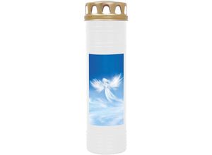 4059222258191 - Hs Candle - 4er Pack Grabkerzen mit Motiv Grablicht mit Brenndauer von ca 7 Tage Motiv Engel Wolke in vielen weiteren Varianten - Weiß