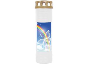 4059222258214 - Hs Candle - 4er Pack Grabkerzen mit Motiv Grablicht mit Brenndauer von ca 7 Tage Motiv Schmetterling in vielen weiteren Varianten - Weiß