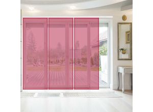 4059222259976 - Bestlivings - Flächenvorhang Elena 3er Pack (b x h) 60 x 260 cm Himbeere transparenter einfarbiger Schiebevorhang in vielen Farben - Rosa