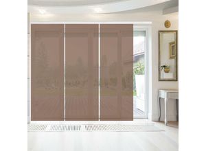 4059222260002 - Bestlivings - Flächenvorhang Elena 3er Pack (b x h) 60 x 260 cm Dunkelbraun transparenter einfarbiger Schiebevorhang in vielen Farben - Dunkelbraun