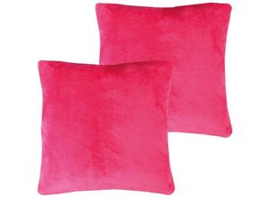 4059222264475 - Bestlivings - Kissenhülle Kuschel Celina 2er Pack in der Größe 40 x 40cm - Pink - Kissenbezug mit Reißverschluss - Pink