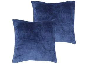 4059222265007 - Bestlivings - Kissenhülle Kuschel Celina 2er Pack in der Größe 45 x 45cm - Blau - Kissenbezug mit Reißverschluss - Blau