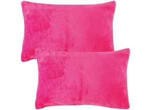 4059222265670 - Bestlivings - Kissenhülle Kuschel Celina 2er Pack in der Größe 40 x 60cm - Pink - Kissenbezug mit Reißverschluss - Pink