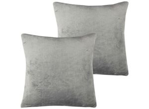 4059222266790 - Bestlivings - Kissenhülle Kuschel Celina 2er Pack in der Größe 60 x 60cm - Grau - Kissenbezug mit Reißverschluss - Grau