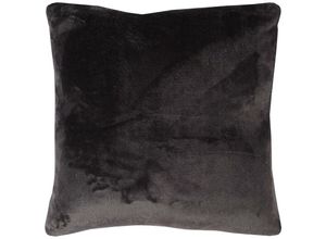 4059222266912 - Dekokissen Kuschel Celina in der Größe 60 x 60cm - Schwarz - Kissenbezug mit Reißverschluss - Schwarz