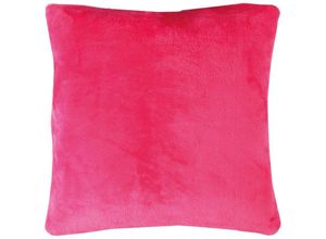 4059222267025 - Dekokissen Kuschel Celina in der Größe 60 x 60cm - Pink - Kissenbezug mit Reißverschluss - Pink