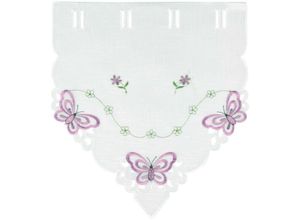 4059222274047 - Arsvita - Fenstergardine mit Stickerei Blumen oder Schmetterlingen bestickte 35x40cm Fensterbild in vielen verschiedenen Designs verfügbar (Farbe