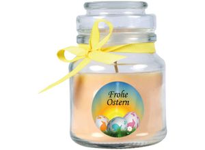 4059222276256 - Hs Candle - Duftkerze als Ostergeschenk ( Vanille-Duft ) Design Ostereier - Kerze als Osterdeko - 120g Wachs mit ca 30 Stunden Brenndauer - Beige