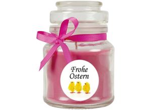 4059222276263 - Hs Candle - Duftkerze als Ostergeschenk ( Lavendel-Duft ) Design Küken - Kerze als Osterdeko - 120g Wachs mit ca 30 Stunden Brenndauer - Lila