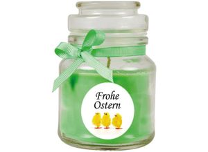 4059222276300 - Hs Candle - Duftkerze als Ostergeschenk ( Coconut Limes-Duft ) Design Küken - Kerze als Osterdeko - 120g Wachs mit ca 30 Stunden Brenndauer - Grün