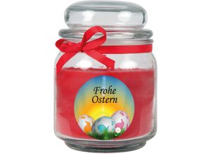 4059222276331 - Hs Candle - Duftkerze als Ostergeschenk ( Rosen-Duft ) Design Ostereier - Kerze als Osterdeko - 300g Wachs mit ca 70 Stunden Brenndauer - Rot