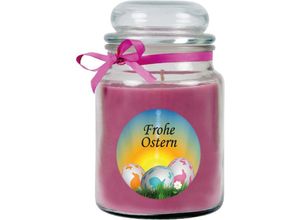 4059222276478 - Hs Candle - Duftkerze als Ostergeschenk ( Lavendel-Duft ) Design Ostereier - Kerze als Osterdeko - 500g Wachs mit ca 110 Stunden Brenndauer - Lila