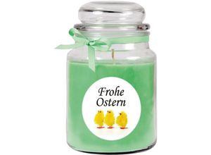 4059222276508 - Hs Candle - Duftkerze als Ostergeschenk ( Coconut Limes-Duft ) Design Küken - Kerze als Osterdeko - 500g Wachs mit ca 110 Stunden Brenndauer