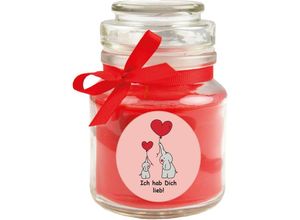 4059222277178 - Hs Candle - Duftkerze im Bonbonglas Comic Duft Rose ( Rot ) 120g - Brenndauer bis zu 30 Stunden Kerze aus Glas mit Duft - Rot