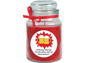 4059222277499 - Hs Candle - Duftkerze im Bonbonglas zum Vatertag Duft Rose ( Rot ) 500g - Brenndauer bis zu 110 Stunden Kerze aus Glas mit Duft - Rot