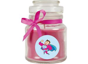 4059222277567 - Hs Candle - Duftkerze im Bonbonglas zum Vatertag Duft Lavendel ( Lila ) 120g - Brenndauer bis zu 30 Stunden Kerze aus Glas mit Duft - Lila