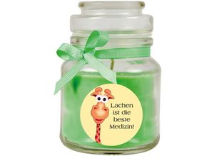 4059222279653 - Hs Candle - Duftkerze im Bonbonglas Gute Besserung Duft Kokos ( Grün ) 120g - Brenndauer bis zu 30 Stunden Kerze aus Glas mit Duft - Grün