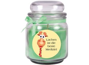 4059222279660 - Hs Candle - Duftkerze im Bonbonglas Gute Besserung Duft Kokos ( Grün ) 300g - Brenndauer bis zu 70 Stunden Kerze aus Glas mit Duft - Grün