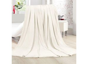 4059222283049 - Bestlivings - Kuscheldecke Cashmere Touch 150x200cm ( Off White ) Flauschige Wohndecke für Sofa Couch und Bett Tagesdecke oeko-tex - Sofaüberwurf