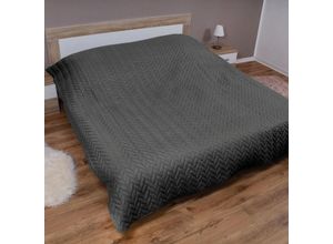 4059222283995 - Bestlivings - Tagesdecke xxl (220x240 cm) mit wattierter Zwischenlage (Anthrazit) Bettüberwurf - ÖKO-Tex 100 Sommerdecke gesteppt - Steppdecke