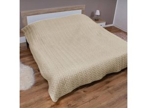 4059222284084 - Bestlivings - Tagesdecke xl (140x210cm) mit wattierter Zwischenlage (Creme) Bettüberwurf - ÖKO-Tex 100 Sommerdecke gesteppt - Steppdecke Wendedecke