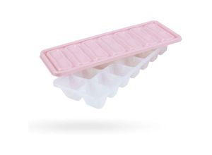 4059222287412 - Eiswürfelform Rosa robuster Eiswürfelformer Eiswürfelbox mit Deckel für Gefrierschrank Cocktail Whisky Wasser Limonade - Eiswürfelschale - Rosa