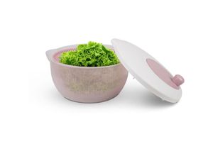 4059222288037 - Pro Home - Salatschleuder ( 4 Liter Ø25cm   Rosa ) BPA-frei 3in1 - Schleuder Sieb und Salatschüssel 3D Kurbel - Schleudern ohne Kraftaufwand