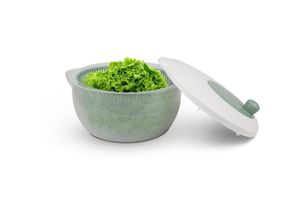 4059222288051 - Pro Home - Salatschleuder ( 4 Liter Ø25cm   Grün ) BPA-frei 3in1 - Schleuder Sieb und Salatschüssel 3D Kurbel - Schleudern ohne Kraftaufwand